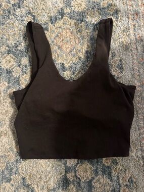 Yogalicious Black Scoop Neck Crop Tank